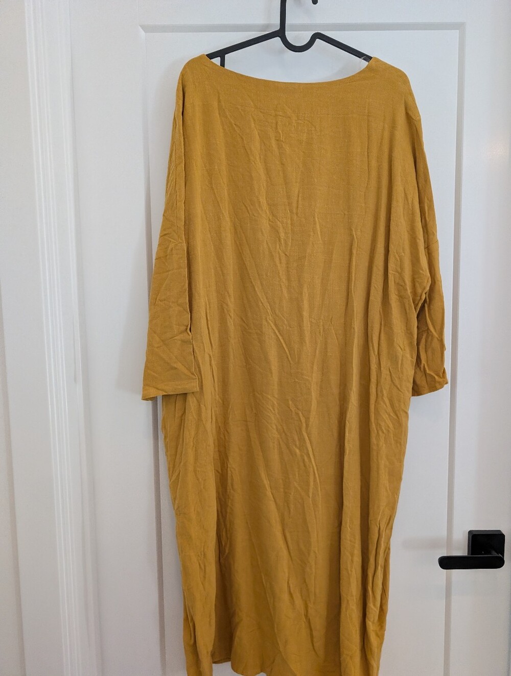 Mustard Linen-blend Shift Dress - Picture 7 of 10